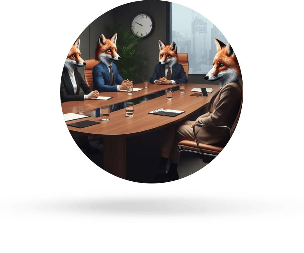 foxes in a board meeting